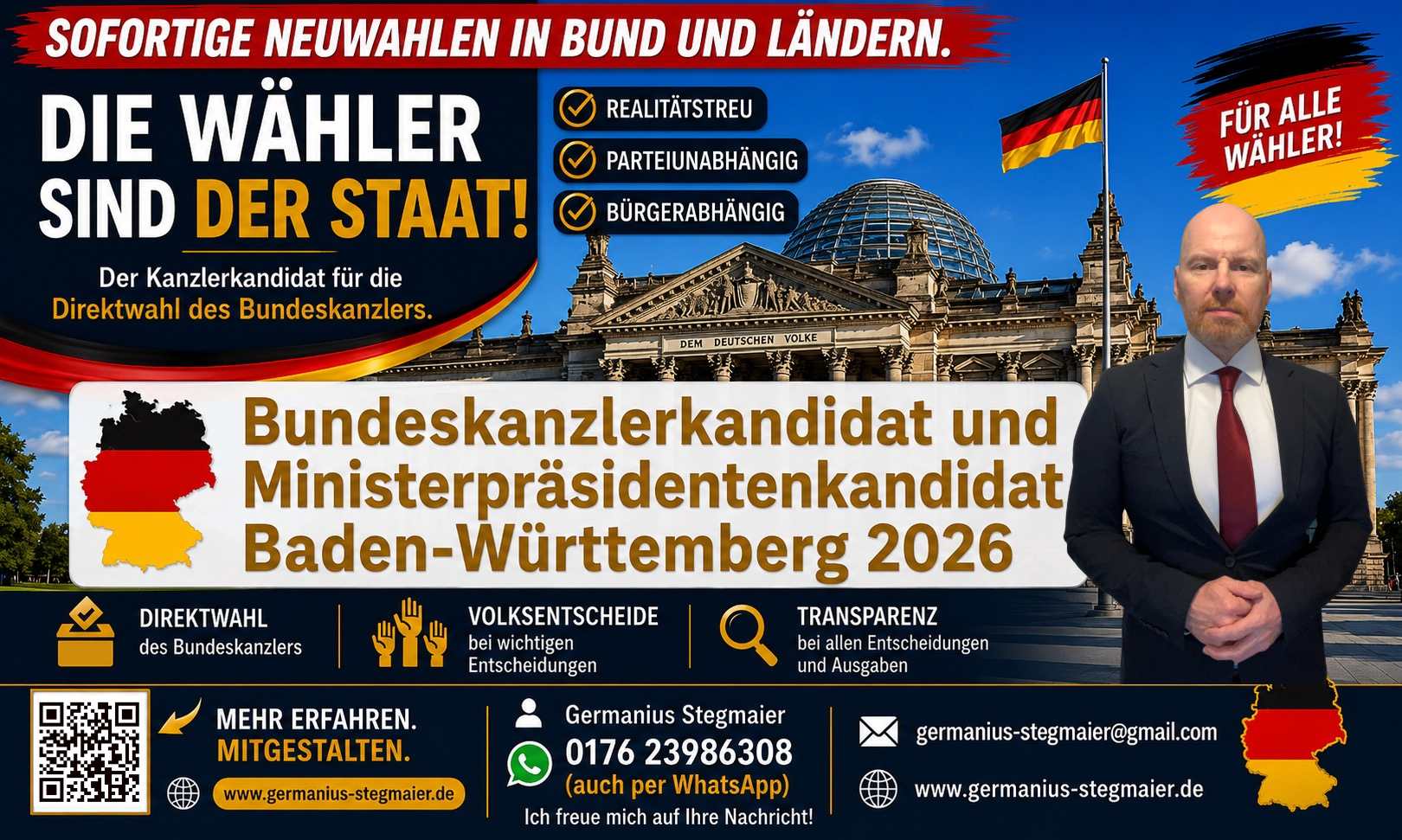 Germanius Stegmaier – Kanzlerkandidat für die Direktwahl des Bundeskanzlers